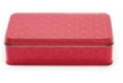 Шкатулка детская металлическая Секретик 2. Красная, прямоугольная, 19.1х11.5х5.2 см