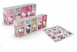 Бумажные платочки Hello Kitty, 4 слоя, 10 пачек, 9 листов, 21х21 см (количество товаров в комплекте: 10)
