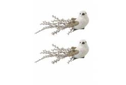 Новогоднее ёлочное украшение Птички белые, арт. 82244