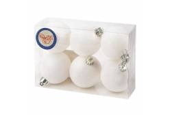 Набор новогодних шаров Блеск, белый, 6 см, 6 штук, арт. 75994