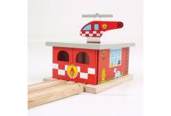 Деревянный набор Пожарная станция, для расширения железной дороги
