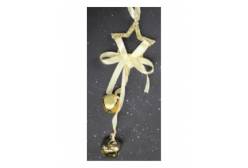 Новогоднее подвесное украшение Золотая звездочка с колокольчиком, 5,5 см