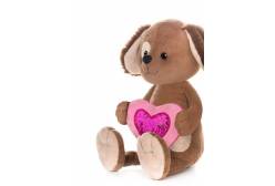 Мягкая игрушка Романтичный щенок с сердечком, 25 см