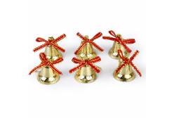 Набор новогодних подвесных украшений Колокольчики в золоте, 6 штук, арт. 87700