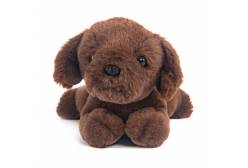 Мягкая игрушка Собачка лежачая, коричневая, 28 см