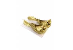 Набор новогодних ёлочных украшений Птички золотые, на клипсе, 2 штуки, арт. 87516