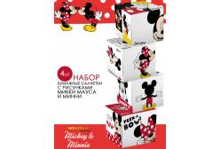 Набор салфеток-выдергушек Микки Маус. Ooops+Happy+Mickey+Loves, с рисунком, 3-х слойные (в наборе 4 упаковки) (количество товаров в комплекте: 4)
